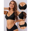 Allegra K Women's Wirefree Comfortable No Show Smoothing Workout Push Up Bras - 3 of 4