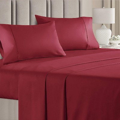 100% Cotton 400 Thread Count 4 Piece Sheet Set - Soft & Cozy Sateen Bed Sheets - CGK Linens
