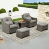 Spruce & Spring Outdoor Wicker Patio Outdoor Sofa Swivel Chair Coffee Table - 3 of 4