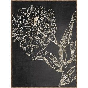 32"x42" Golden Flower Folklore II by Asia Jensen: Amanti Art Canvas, Botanical Sketch Style - 1 of 4