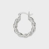 Silver Plated High Polished Twist Hoop Earrings - A New Day™ Silver: Fashion Jewelry, Clip-In Clasp, Nickel-Free Metal - 3 of 3