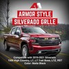 American Modified LED Armor Grille with Lights for 2019-2021 Chevy Silverado 1500, Matte Black - 2 of 4