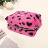 Unique Bargains Leopard Plush Drawstring Makeup Bag 1 Pc - 3 of 4