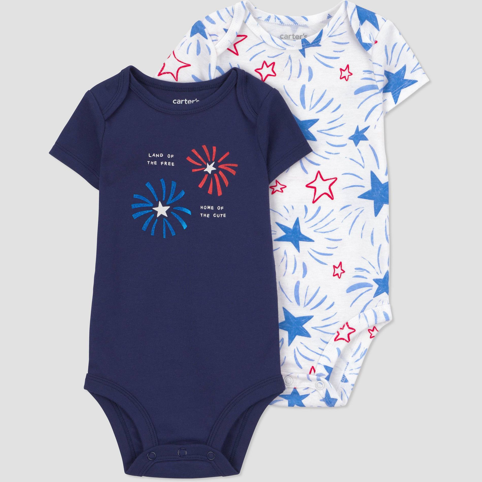 Carter's Just One You® Baby Americana 2pk Short Sleeve Bodysuit - Navy Blue/White