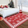 Christmas Area Rug Xmas Tree and Snowflakes Carpet - 3 of 4