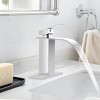 ChicFurnit Bathroom Sink Faucets Modern Waterfall Single Handle Faucet Single Hole Sink Faucet for Bathroom Vanity, Silver, 13.82"*7.72"*2.91" - 2 of 4