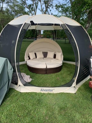 Alvantor Outdoor Pop Up Portable Gazebo Tent With Mesh Netting Screened  Shelter Beige : Target