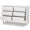 6 Drawer Naomi Wood Bedroom Dresser White/Gold - Baxton Studio: Glamorous Gold-Tone Knobs, Tapered Feet - 2 of 4
