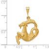 Black Bow Jewelry 14k Yellow Gold Large Capricorn the Goat Zodiac Pendant - 4 of 4