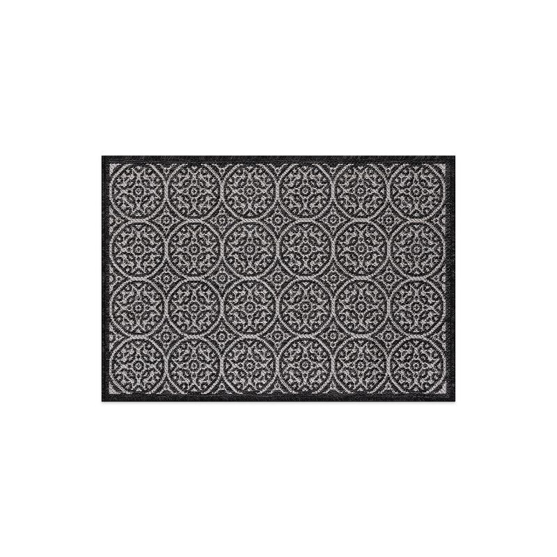World Rug Gallery Transitional Floral Circles Textured Flat Weave Indoor/Outdoor Area Rug, 1 of 9
