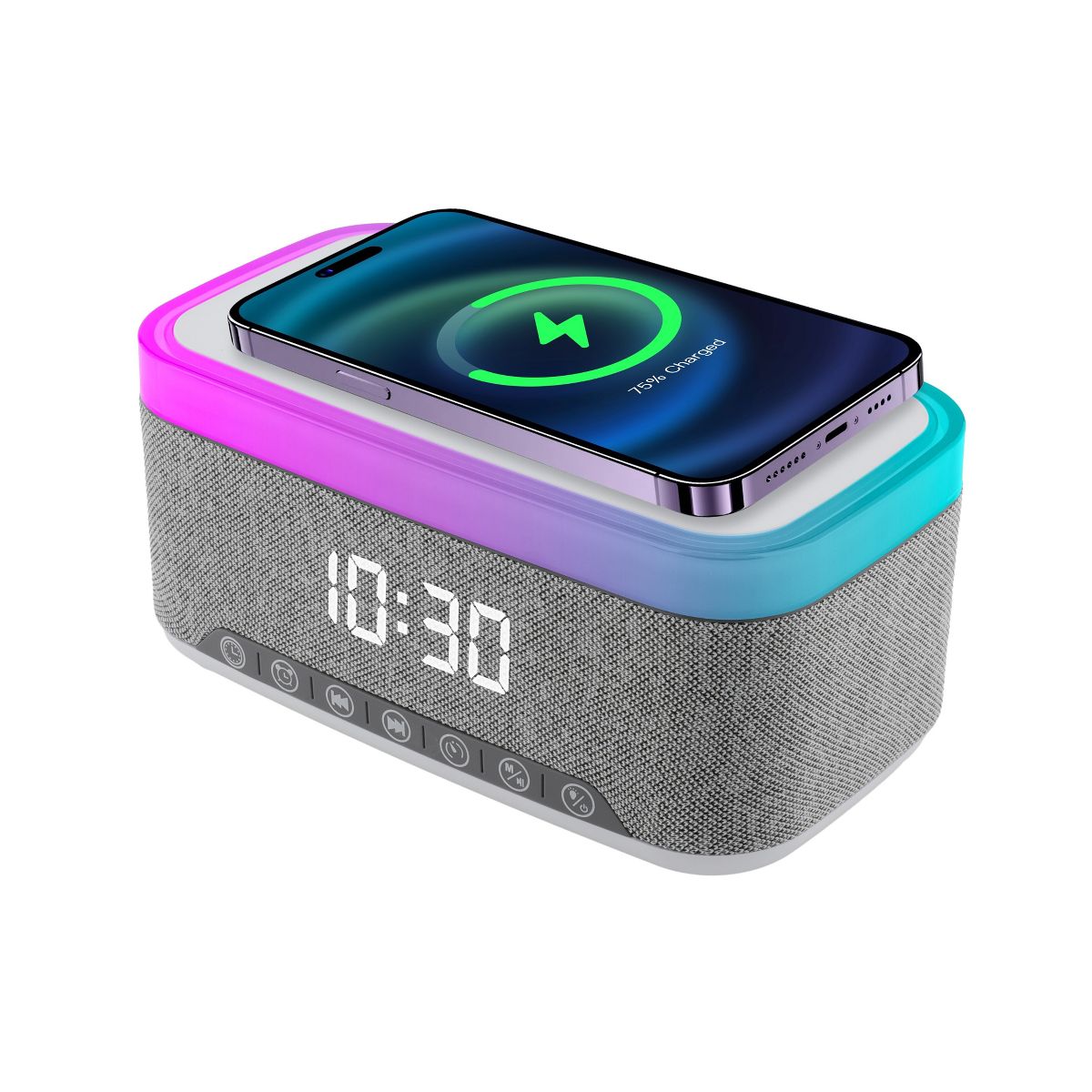 Pursonic All-in-One Alarm Clock with Bluetooth Speaker, FM Radio & Qi Wireless Charging – Your Complete Nightstand Companion