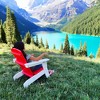 Infurnic Patio Accent Chairs, Folding Adirondack Chairs with Wide Armrests and High Back Support for Garden Backyard Patio, Red, 14"*21"*25" - 3 of 4