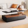 Okak 47.2" Modern LED Coffee Table, Smart Dimming Rectangular Center Table with 2 Hidden Drawers & Touch Control for Living Room/Home Theater - 2 of 4