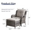 POCASSY Wicker Patio Lounge Chairs with Ottomans and Cushions, Set of 2 - 3 of 4