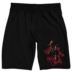 Nightmare On Elm Street Ready or Not Men's Black Sleep Pajama Shorts - 1 of 4