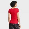 Women's Slim Fit Short Sleeve Ribbed Scoop Neck T-Shirt - A New Day™ - 2 of 4