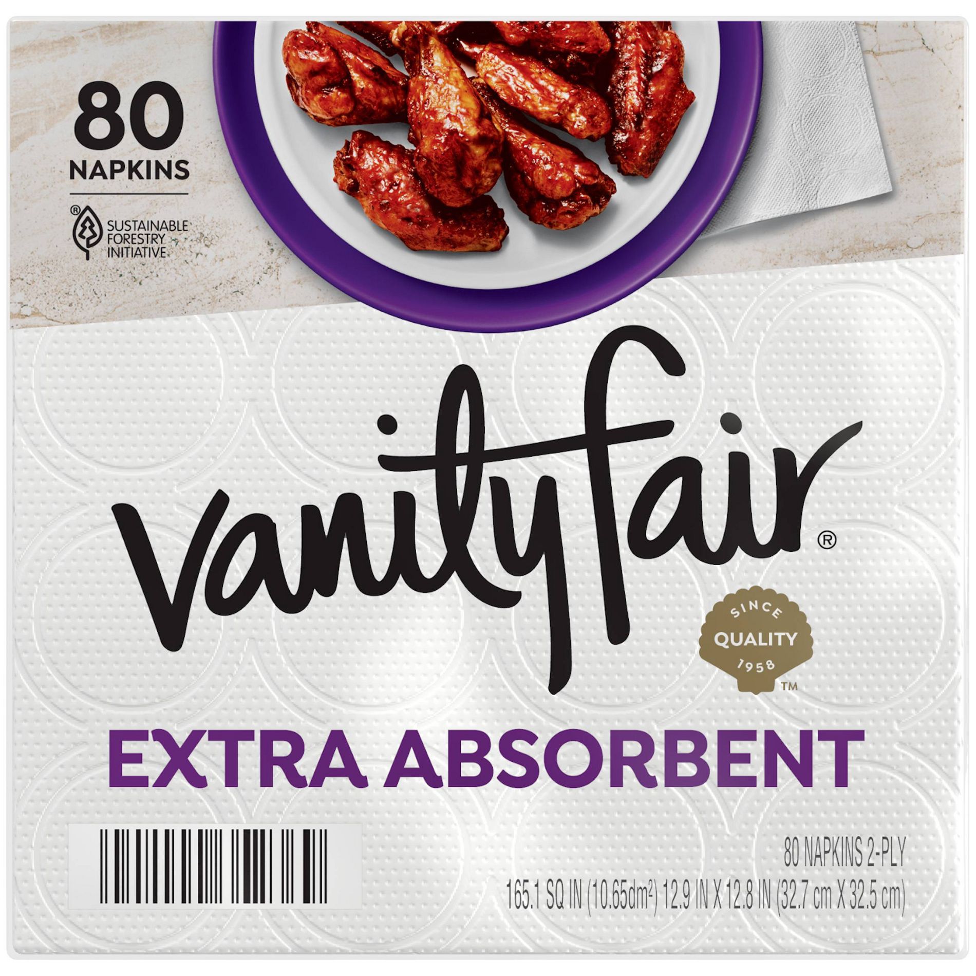 Vanity Fair Extra Absorbent 2-Ply Napkins - 80ct
