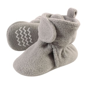 Hudson Baby Baby and Toddler Cozy Fleece Booties, Neutral Gray - 1 of 1