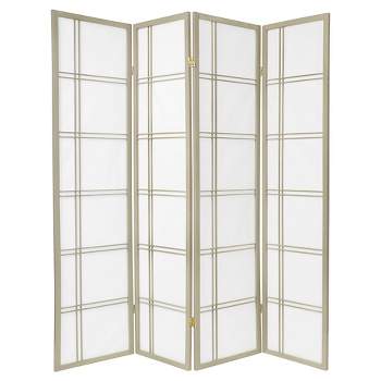 6 ft. Tall Double Cross Shoji Screen - Special Edition - Gray (4 Panels)