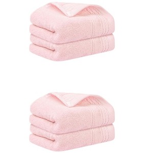 Unique Bargains Striped Pattern Soft Comfort Hand Towels for Bathroom Camp 4 Pcs 14" x 30" - 1 of 4