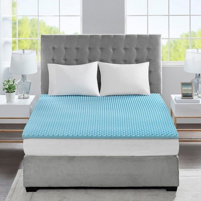 NicBex 1.5"/3" Gel Memory Foam Mattress Topper,All Season Reversible Hypoallergenic Cooling Bed Topper,Pressure Relief,Antimicrobial,Blue