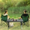 Naysaye Patio End Tables Folding Camping Table Carbon Steel Roll Up Design 220lbs Load Capacity for Outdoor Use, Black, 33.86"*23.62"*16.54" - 4 of 4