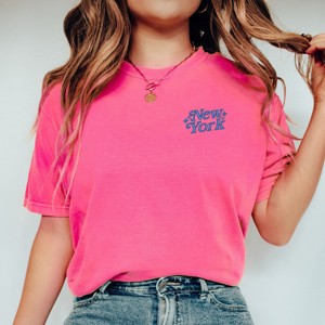 Simply Sage Market Embroidered New York Stars Garment Dyed Tee - 1 of 4