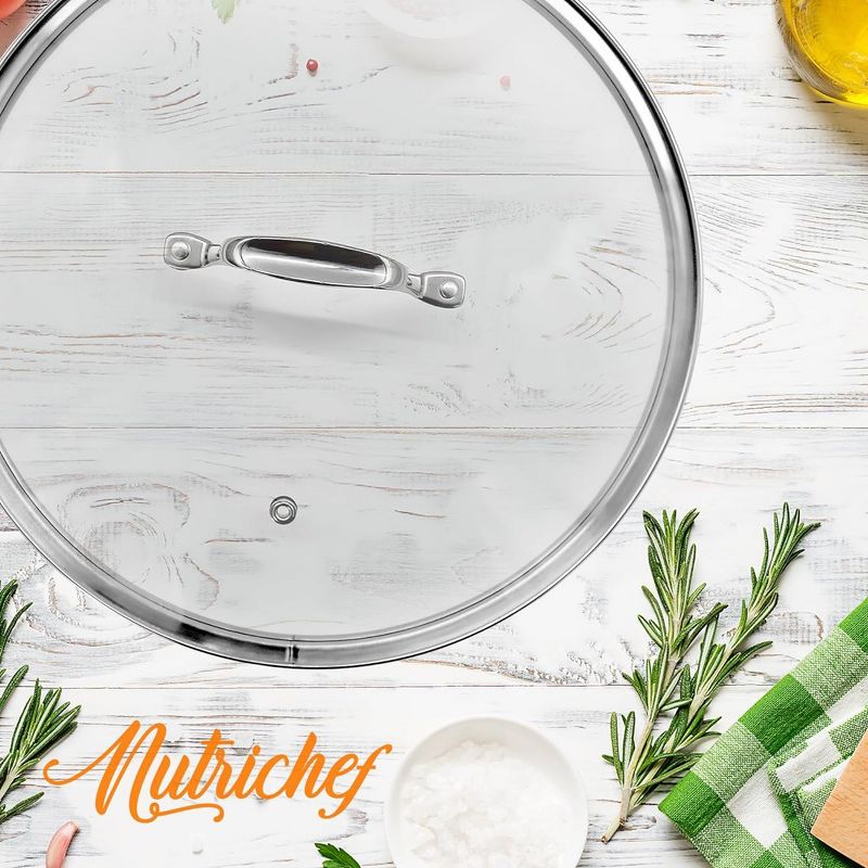 NutriChef Kitchen Cookware Stockpot Lid, 5 of 6