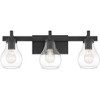 Possini Euro Design Danvers Modern Wall Light Black Hardwire 22 1/2" 3-Light Fixture Clear Globe Glass Shade for Bedroom Bathroom Vanity Living Room - 4 of 4