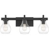 Possini Euro Design Danvers Modern Wall Light Black Hardwire 22 1/2" 3-Light Fixture Clear Globe Glass Shade for Bedroom Bathroom Vanity Living Room - 4 of 4