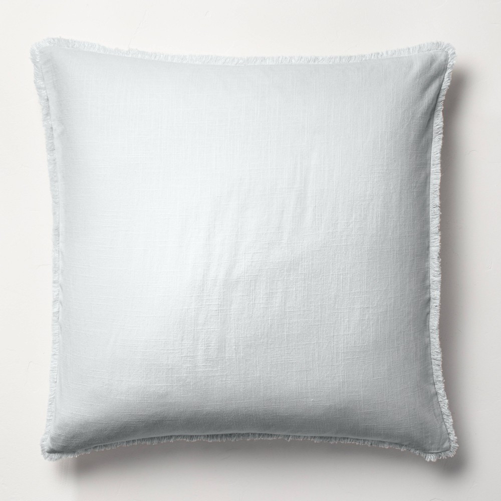Euro Heavyweight Linen Blend Comforter Sham Light Gray - Casaluna