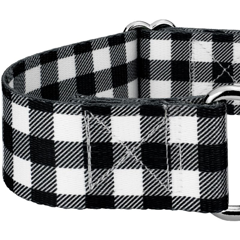 Country Brook Petz 1 1/2 Inch Black & White Buffalo Plaid Martingale Dog Collar, 5 of 6