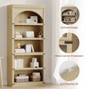 Farmhouse Arched Bookcase, 68.7" Tall Bookshelf w/ Arche Design, Wooden Arch Bookshelf with Wooden Base, 5 Tier Book shelf for Living Room Office - 4 of 4