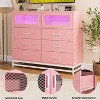 6 Drawer Dresser TV Stand, Modern Bedroom Dresser with Power Outlet & LED Light - 2 of 4