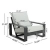 Outdoor Patio Accent Chair with Cushions and Comfortable Backrest, Aluminum Garden Armchair for Balcony or Backyard-The Pop Home - 3 of 4