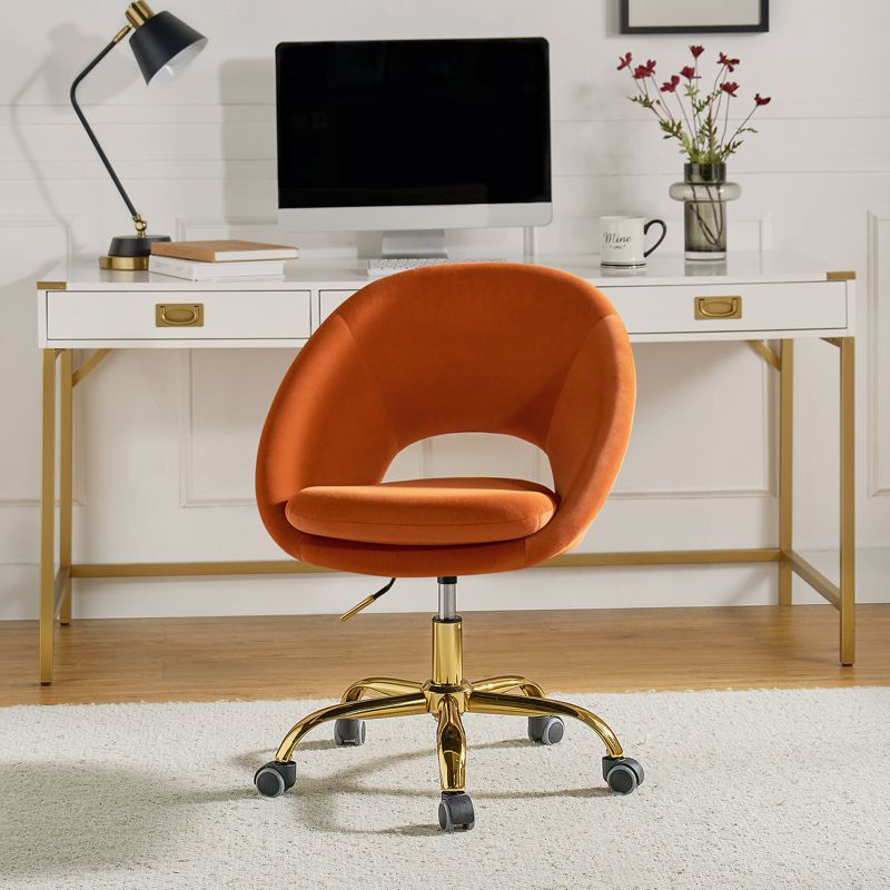 Hector Velvet  Ergonomic Swivel Office Desk Chair with Adjustable Height | Karat Home, 4 of 15