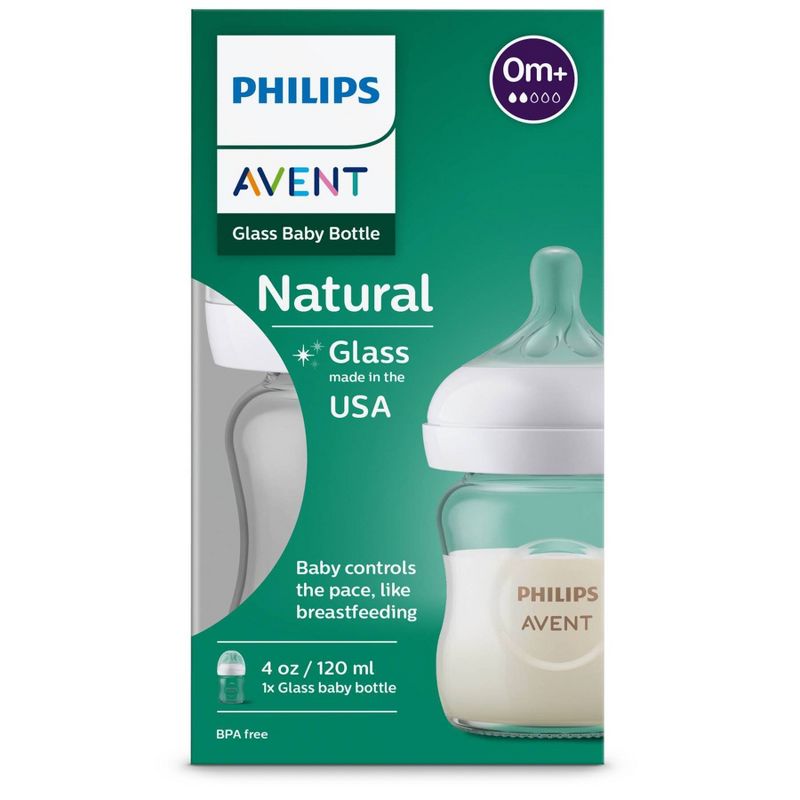 Philips Avent Glass Natural Baby Bottle with Natural Response Nipple - Clear - 4oz, 4 of 24
