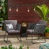 GDFStudio San Marco Outdoor Rope Weave Club Chairs with Cushions (Set of 2),  Dark Gray/Black - 2 of 4