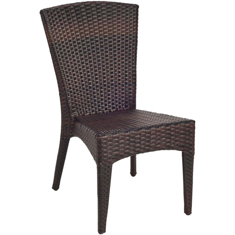 New Castle Wicker Side Chair (Set of 2) - Black/Brown - Safavieh., 3 of 7