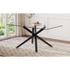 NicBex Dining Table 63" Modern Minimalist Rectangular Glass Tabletop with Chrome Metal Legs for Dining Room - 2 of 4