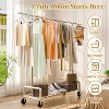 Simple Trending Heavy Duty Clothing Clothes Rack with Wheels for Hanging, Metal Rolling Garment Rack Organizer Load 500 LBS, Chrome - 3 of 4