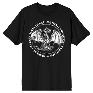Dungeons & Dragons White Dragon Circle Men's Black T-shirt - 1 of 3