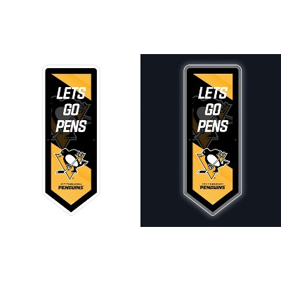 Evergreen Ultra-Thin Glazelight LED Wall Decor, Pennant, Pittsburgh Penguins- 9 x 23 Inches Made In USA