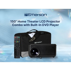 Emerson EVP-2501C 150-inch Home Theater LCD Projector Combo with Built-In DVD Player, Black - 1 of 4