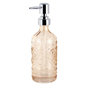 Floral Hedge Lotion Pump - Allure Home Creations: Elegant Glass Hand Soap Dispenser, Botanical Design, Hand Wash Care - 1 of 3