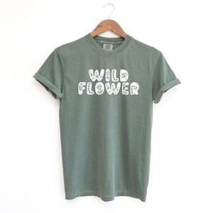 Simply Sage Market Women's Boho Wild Flower Short Sleeve Garment Dyed Tee - 1 of 2