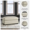 Signature Design by Ashley Treasure Trove Leather Match Ottoman, Contemporary Accent, Almond - 3 of 4