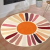 Boho Rugs Washable Kids Rug Non Slip Nursery Rug Low Pile Floor Mat Soft & Non-Shedding Sunshine Carpet Colorful Rainbow Printed Indoor Rugs - 3 of 4