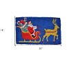HomeRoots 18" X 30" Blue and Yellow Coir Santa Claus Outdoor Holiday Door Mat - 3 of 4