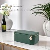 Travel Jewelry Organizer with 12 Velvet Zipper Pouches Dark Green Storage Bag for Necklaces Rings and Earrings - 2 of 4